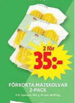 ICA Maxi ICA Förkokta majskolvar 2-pack erbjuda