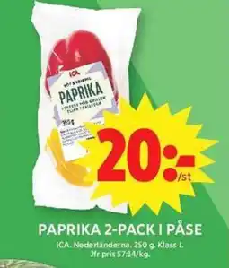 ICA Maxi ICA Paprika 2-pack i påse erbjuda