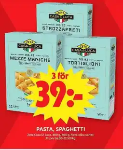 ICA Maxi Zeta Pasta, spaghetti erbjuda