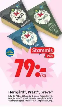 ICA Maxi Arla Herrgård®, Präst®, GrevéⓇ erbjuda
