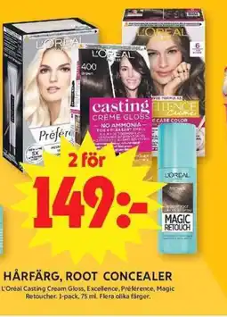 ICA Maxi L'Oréal Hårfärg, root concealer erbjuda