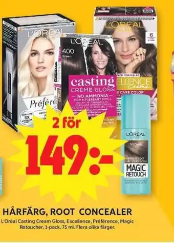 ICA Maxi L'Oréal Hårfärg, root concealer erbjuda