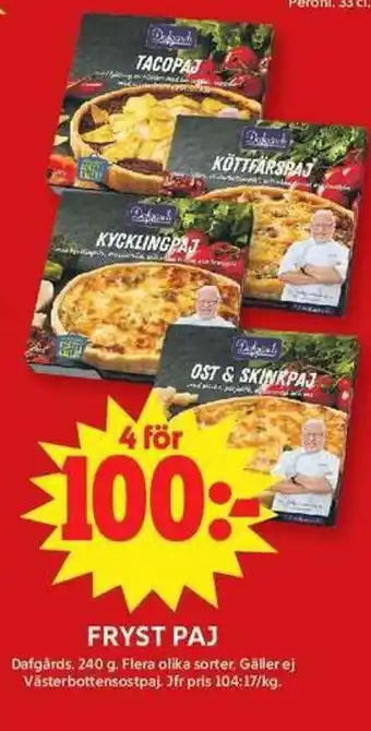 ICA Maxi Dafgårds Fryst paj erbjuda