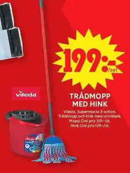ICA Maxi Vileda Trådmopp med hink erbjuda