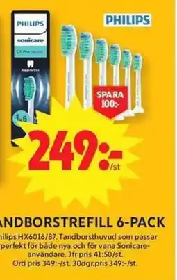 ICA Maxi PHILIPS Tandborstrefill 6-pack erbjuda