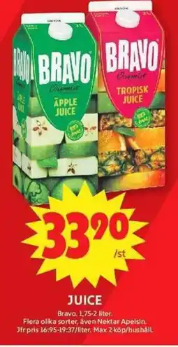 ICA Maxi Bravo Juice erbjuda