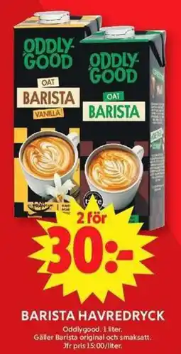 ICA Maxi Oddly Good Barista havredryck erbjuda
