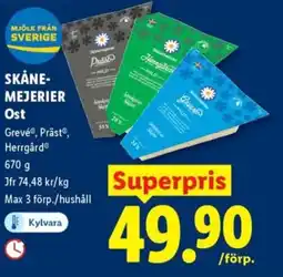 Lidl SKÅNEMEJERIER Ost erbjuda