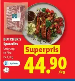 Lidl BUTCHER'S Spareribs erbjuda