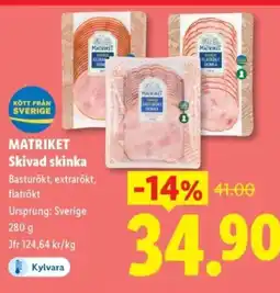 Lidl MATRIKET Skivad skinka erbjuda