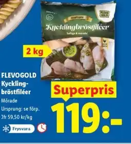 Lidl FLEVOGOLD Kyckling- bröstfiléer erbjuda
