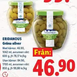 Lidl ERIDANOUS Gröna oliver erbjuda