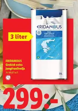 Lidl ERIDANOUS Grekisk extra jungfruolivolja erbjuda