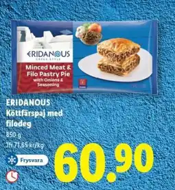Lidl ERIDANOUS Köttfärspaj med filodeg erbjuda