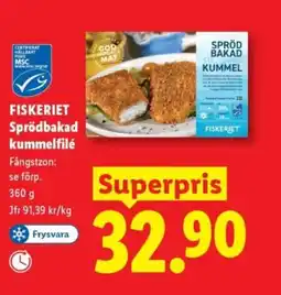 Lidl FISKERIET Sprödbakad kummelfilé erbjuda