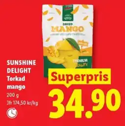 Lidl SUNSHINE DELIGHT Torkad mango erbjuda