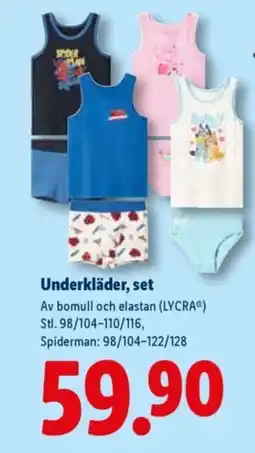 Lidl Underkläder, set erbjuda