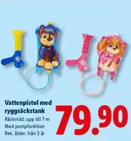 Lidl Vattenpistol med ryggsäckstank erbjuda