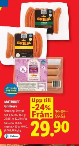 Lidl MATRIKET Grillkorv erbjuda