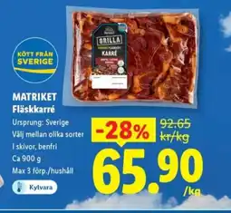 Lidl MATRIKET Fläskkarré erbjuda