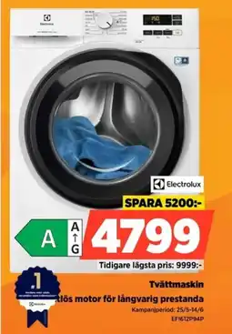 Power Electrolux Tvättmaskin tlös motor för långvarig prestanda erbjuda
