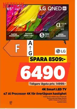 Power 4k smart led tv a7 al processor 4k för överlägsen hastighet erbjuda