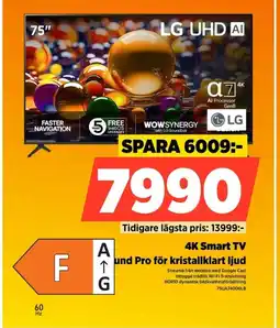 Power LG 4K Smart TV und Pro för kristallklart ljud erbjuda