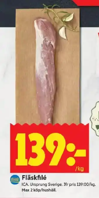 ICA Kvantum Fläskfilé erbjuda
