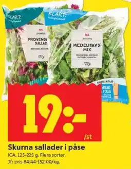 ICA Kvantum ICA Skurna sallader i påse erbjuda