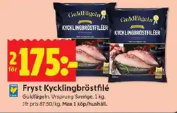 ICA Kvantum GULDFÅGELN Fryst kycklingbröstfilé erbjuda