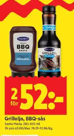 ICA Kvantum SANTA MARIA Grillolja, BBQ-sås erbjuda
