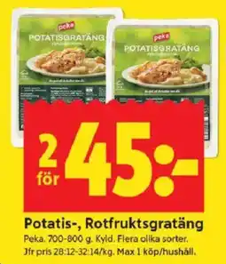 ICA Kvantum PEKA Potatis-, rotfruktsgratäng erbjuda