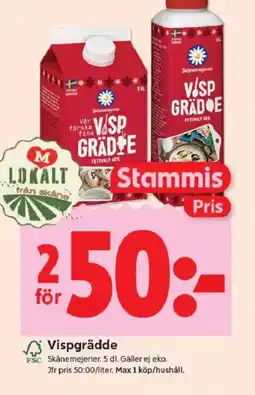 ICA Kvantum SKÅNEMEJERIER Vispgrädde erbjuda