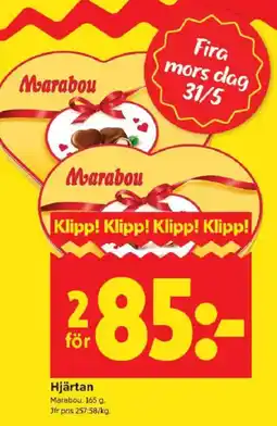 ICA Kvantum MARABOU Hjärtan erbjuda