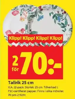 ICA Kvantum Tallrik erbjuda