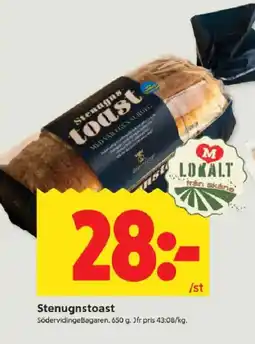 ICA Kvantum SÖDERVIDINGEBAGAREN Stenugnstoast erbjuda