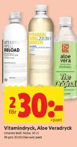 ICA Kvantum Vitamindryck, aloe veradryck erbjuda