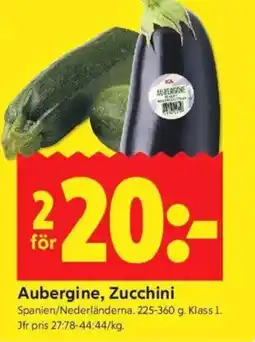 ICA Kvantum Aubergine, zucchini erbjuda