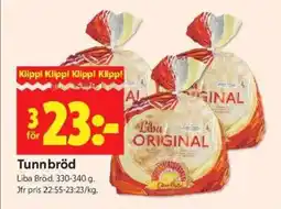 ICA Kvantum LIBA Tunnbröd erbjuda