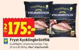 ICA Kvantum GULDFÅGELN Fryst kycklingbröstfilé erbjuda