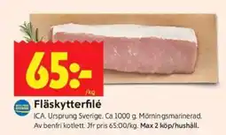 ICA Kvantum Fläskytterfilé erbjuda