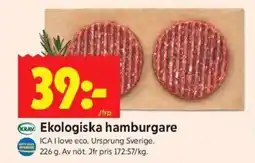 ICA Kvantum Ekologiska hamburgare erbjuda