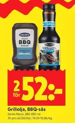 ICA Kvantum SANTA MARIA Grillolja, BBQ-sås erbjuda