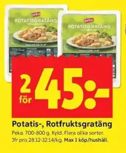 ICA Kvantum PEKA Potatis-, rotfruktsgratäng erbjuda