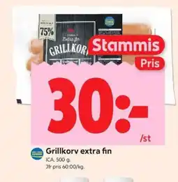 ICA Kvantum ICA Grillkorv extra fin erbjuda