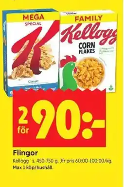 ICA Kvantum KELLOGG'S Flingor erbjuda