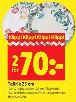 ICA Kvantum Tallrik erbjuda
