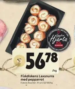 ICA Kvantum Fiskdiskens laxsnurra med pepparrot erbjuda
