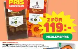 Coop ARVID NORDQUIST Bryggkaffe erbjuda