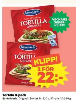 Coop SANTA MARIA Tortilla 8-pack erbjuda